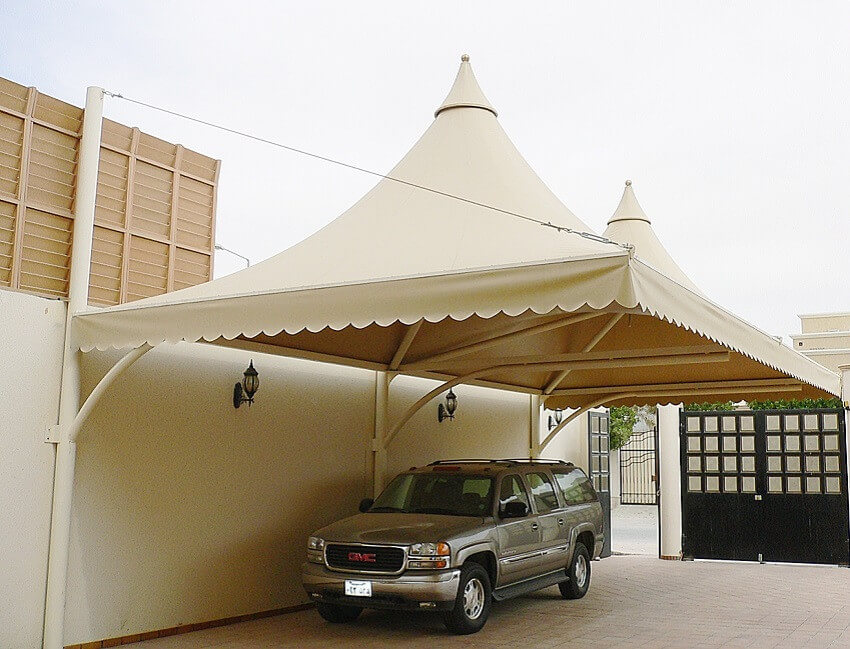 مظلات سيارات هرمية الرياض